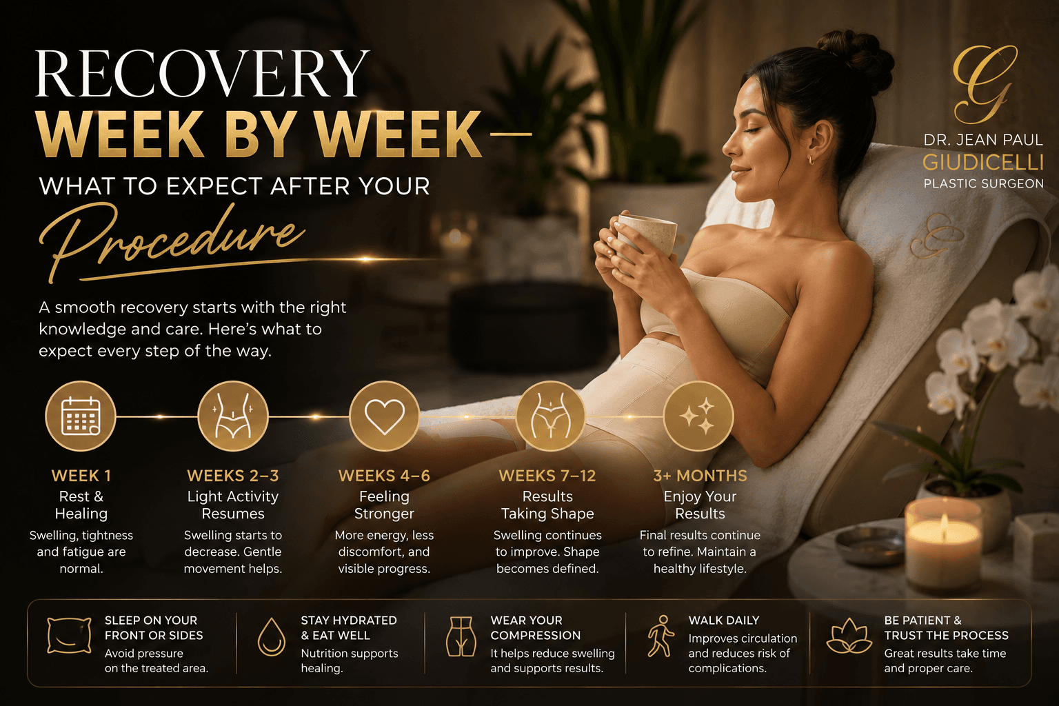 Infographic: plastic surgery recovery week by week