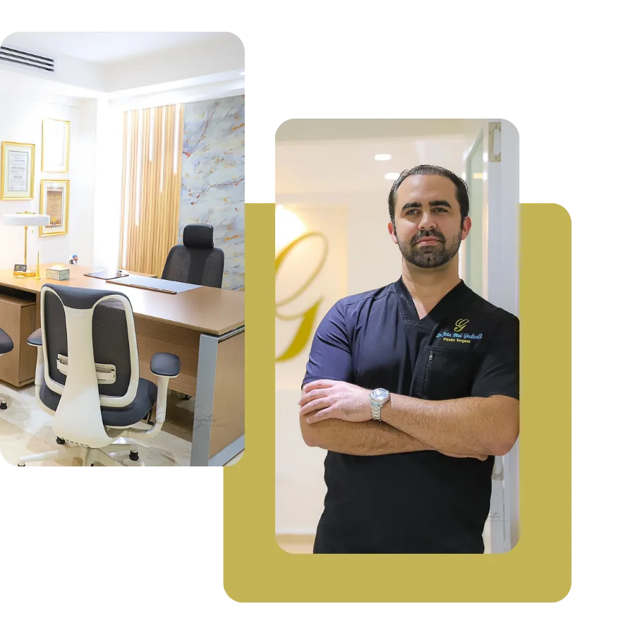 Dr. Jean Paul Giudicelli Saba in scrubs with his consultation office in the background